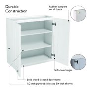 Design House Brookings Shaker Fully Assembled Tall Kitchen Wall Cabinet (30 x 24 x 12), Sherwin Williams® White