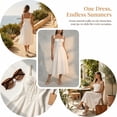 thumbnail image 3 of Zzjniupiyyds Women Floral Corset Midi Dress Sleeveless Square Neck Boho Sundress White, 3 of 6
