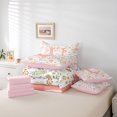 thumbnail image 6 of Catabedysis Multicolor Spring Flower 7-Piece King Bedding,Initial U Pattern King Bed in a Bag,Pink Reversible For Girls, 6 of 7