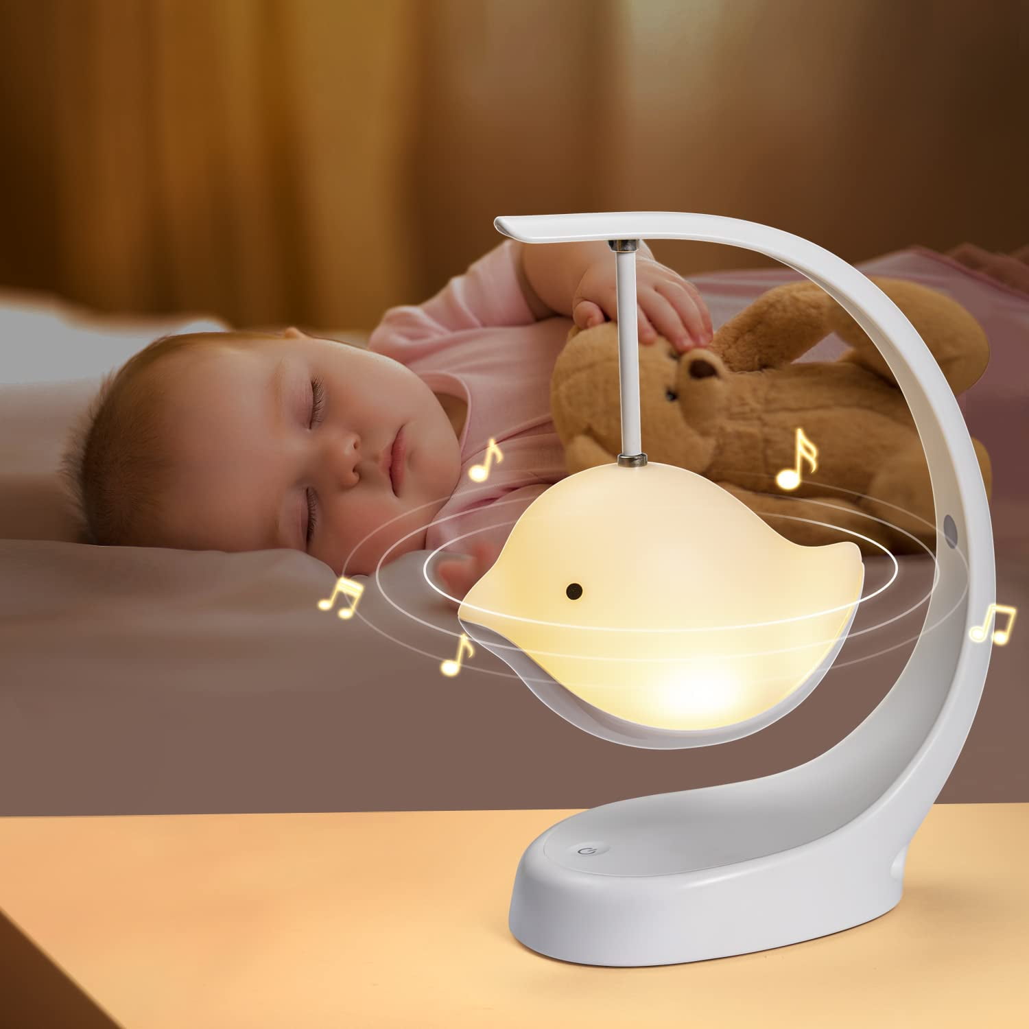 Baby Night Light for Kids, Cute Bluetooth 7 Colors Kids Night Light