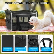 WFUN Rolling Pet Carrier with Wheels for Small Medium Dogs and Cats up to 20lb, Airline Approved Pet Dog Cat Travel Carrier Bag for Travel Flight Camping Outdoor,Black