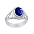 thumbnail image 2 of AFFY Celtic Lady's Simulated Blue Sapphire Ring In 14K White Gold Plated 925 Sterling Silver Jewelry for Ladies, Ring Size 9.5, 2 of 4