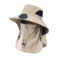thumbnail image 2 of YiJuHui Solar Powered Fan Hat for Men, Rechargeable 360° Cooling Hat with USB Type-C, Wide Brim Sun Hat for Outdoor Fishing Hiking Camping Beach Gardening, 2 of 6