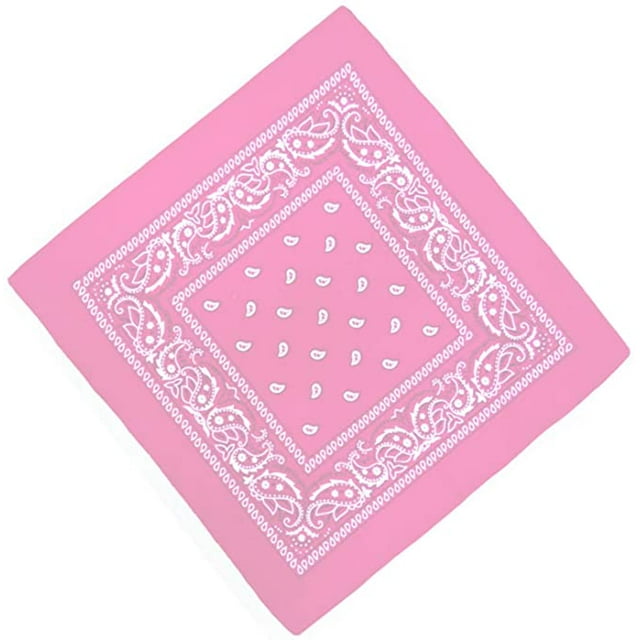 3 Pieces Bandana Headscarf Neckerchief Nicki Scarf Biker Cloth Motorcycle Cloth Different Colors Paisley Pattern, Pink