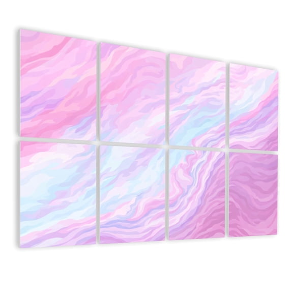 8 Pack Art Acoustic Panels Sound Absorbing Pink purple marble swirl abstract Decorative Soundproof Wall Panels Self Adhesive for Nursery Game Room Bedroom 48"x32"
