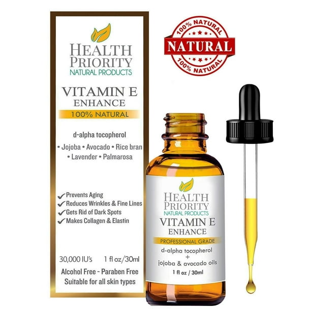 100 Natural & Organic Vitamin E Oil For Your Face & Skin 15000 IU
