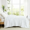 thumbnail image 5 of Southshore Fine Living, Inc. Blanket Queen or Full, Oversized Waffle Blanket, White with Blue Check, 5 of 7