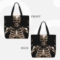 thumbnail image 2 of Fotbe Cyber Skeleton With Tattoos Bolsa Tote con Estampado para Mujer, Bolsos con Cremallera, Bolsa de Hombro Casual de Gran Capacidad con Bolsillos Internos, 2 of 7