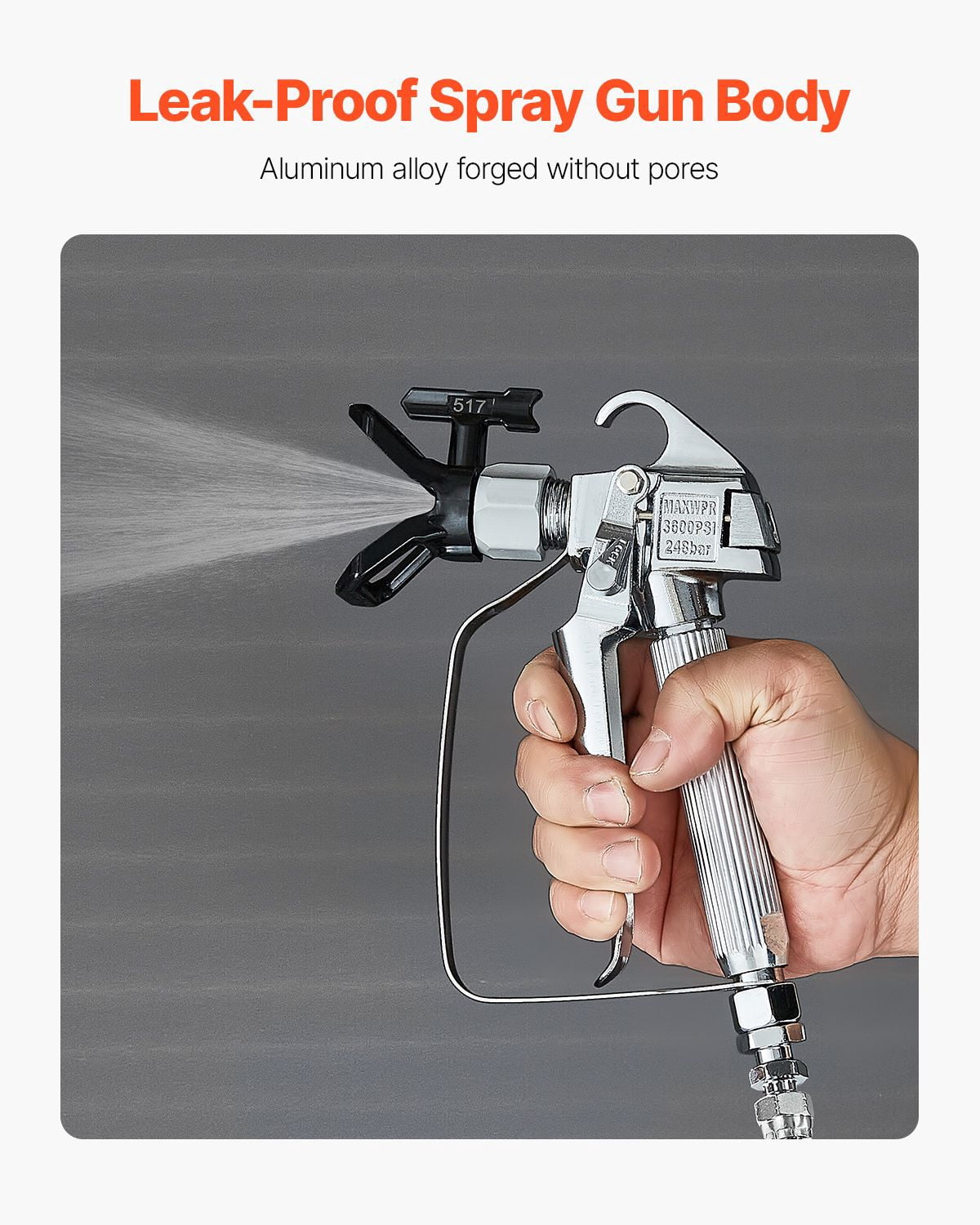 Airless Paint Sprayer Gun Compatible with 517 Nozzle, Professional Grade Efficient Spraying, Multi-Brand Compatible Paint Spray Gun for Home DIY Pro