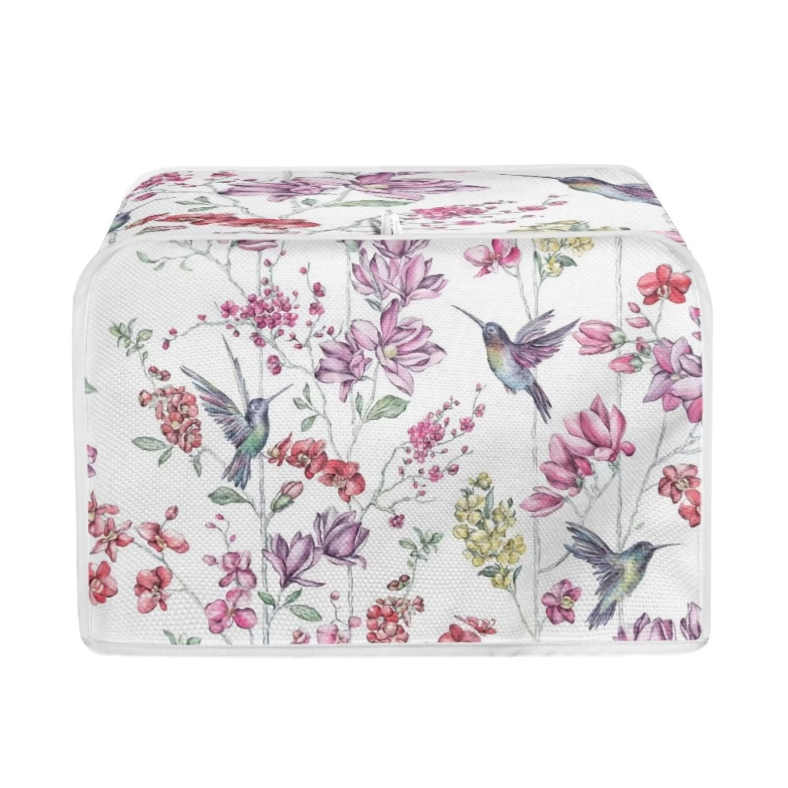 Pzuqiu Pink Flower Hummingbird Toasters Cover 2 Slice Quilted Toasters