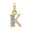 Gold, variant on 14k Two Tone Solid Prong set Gold Polished .01ct Diamond Letter Name Personalized Monogram Initial K Charm Pendant Neckl