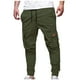 thumbnail image 1 of Puntoco Pantalones casuales largos para hombre, pantalones de trabajo con cintura elástica y cordón, pantalones con múltiples bolsillos, pantalones casuales con sujeción para los pies, 1 of 4