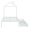 thumbnail image 4 of Twin Size Metal Platform Bed with two drawers,House-Shaped Headboard Design, White, 4 of 17