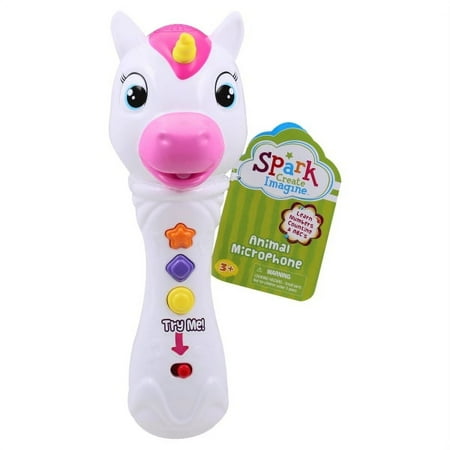 Spark Create Imagine Sing Along Unicorn Microphone for Kids, Cognitive Development, Ages 3 and Up, White