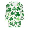 thumbnail image 4 of FAIWAD T-Shirts Grande Taille pour Femmes, Col en V, Manches 3/4, Décontracté, Ample, Mignon, 4 of 5