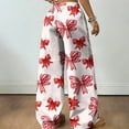 thumbnail image 7 of Hearthz Woman Pajama Pants Drawstring Wide Leg Valentine's Day Bowknot Lounging Pants for Women Baggy Soft Comfy Lightweight Sleep Pants for Women Soft, 7 of 7
