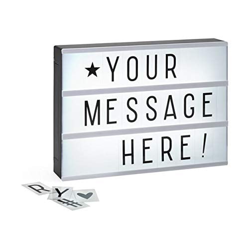 Cinema LED Light Up Letter Box Sign Decorative Vintage Cinematic Note Lightbox 85 Letters Symbols Mountable Board for Parties Business Announcements Events College (White LED) - Walmart.com