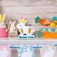 thumbnail image 2 of YWIYIUD 1PC Wooden Easter Rabbit Table Decorations Easter Hand Painted Rabbit Ornaments Tabletop Centerpieces Tiered Tray Decor for Spring Easter Indoor Home Party Patio Yard Decor 6.5inch, 2 of 5