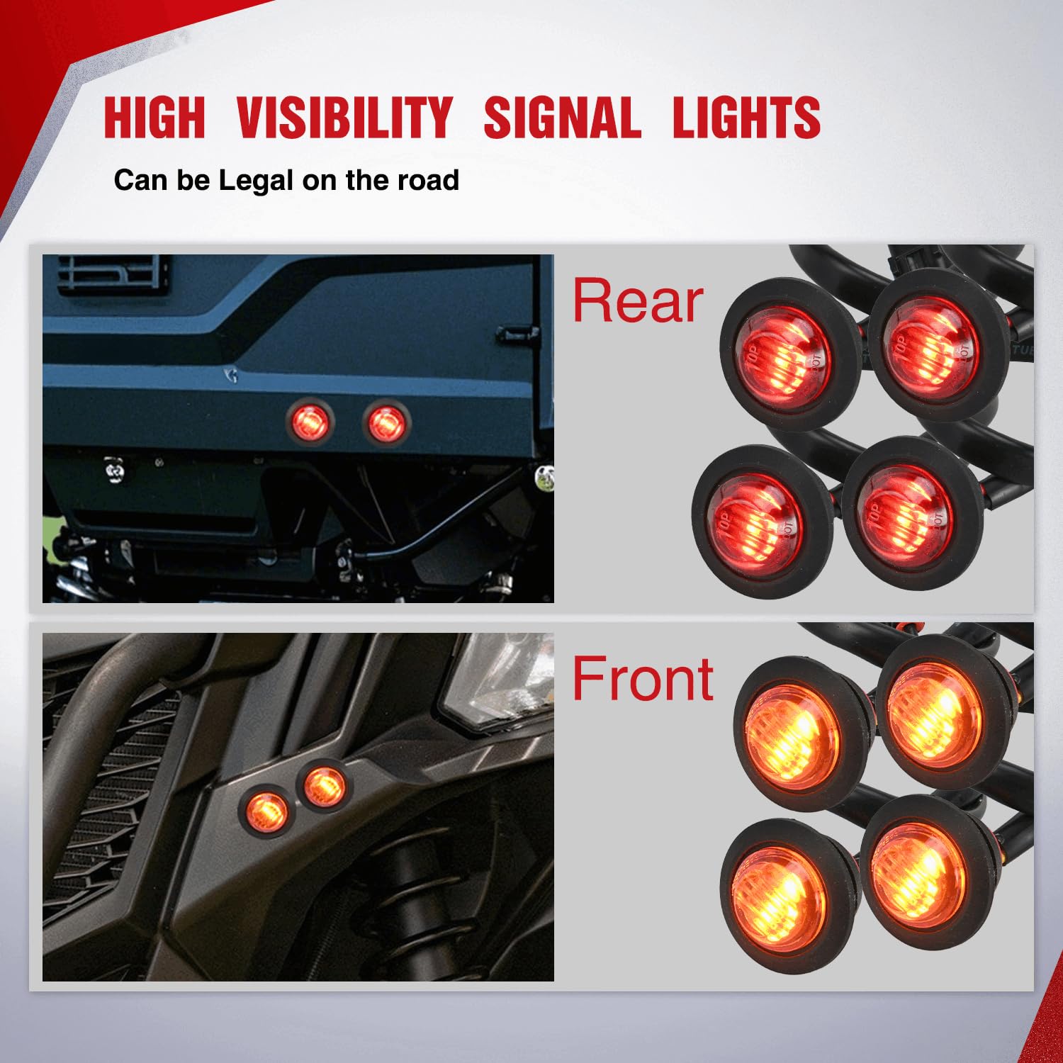 Nilight UTV ATV Turn Signal Kit with Flasher Relay and Rocker Switch, Compatible with Major UTV ATV Models