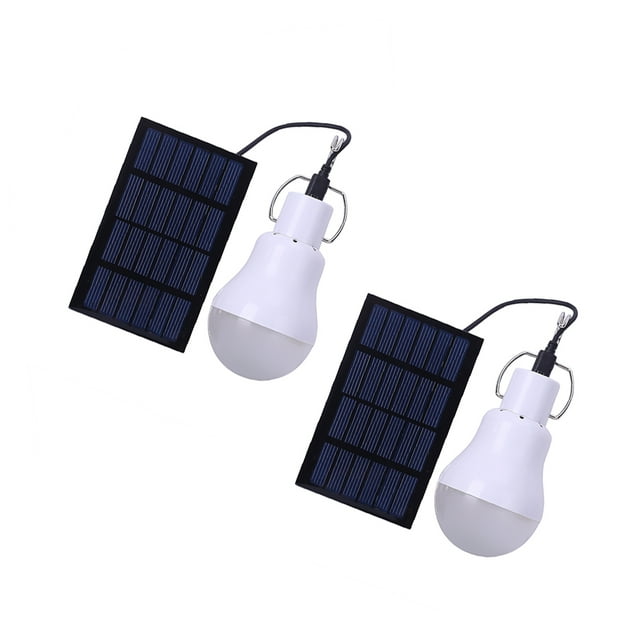 maskred Solar Panel Light Bulb Multipurpose Camping Tent Lamp Hanging Lights Devices 2pcs