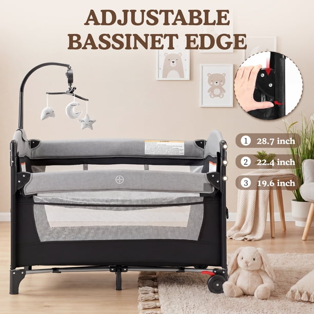 AILEEKISS 4-in-1 Portable Baby Play Yard with Changing Table for