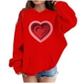 thumbnail image 2 of Girls Red Valentine's Day Hoodie with 3D Hearts Oversized Cute Graphic Sweatshirt for Kids,Size 3-4 T, 2 of 5