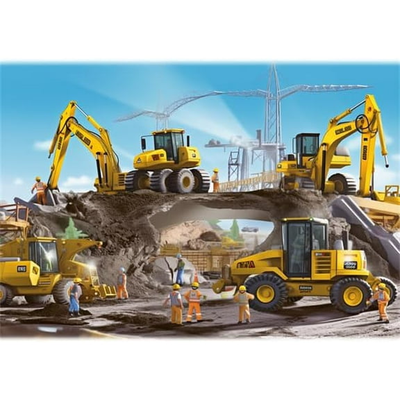 Jigsaw Puzzles 100 Pieces For Adults Construction Site Engineering Vehicle Challenging Puzzle Perfect For Game Nights - Finished Puzzle Funny Wall Art Gift