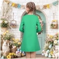 thumbnail image 5 of Sunny Fashion Girls Dress Green Easter Bunny Egg Bow Tie Long Sleeve Casual Cotton 4 Years, 5 of 8
