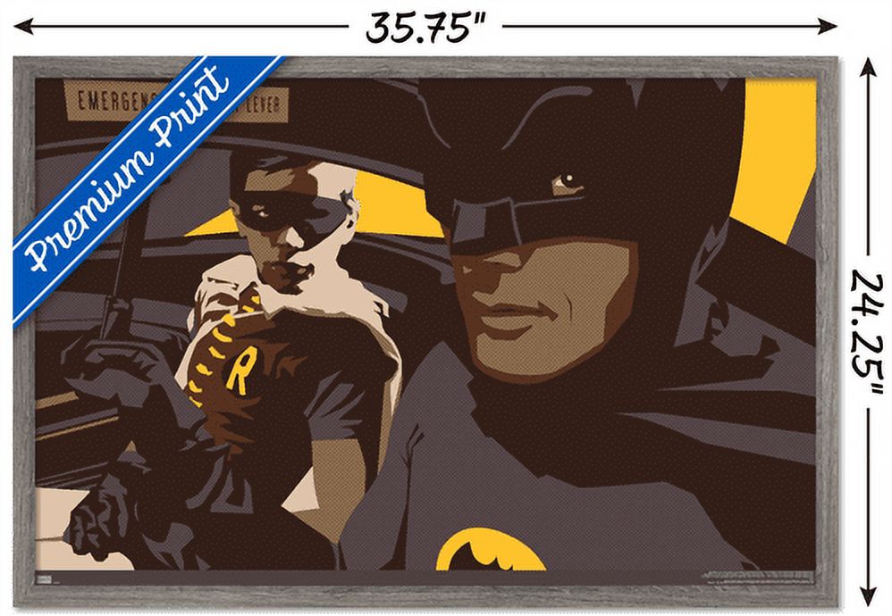 DC Comics - Batman and Robin by Russell Walks Wall Poster, 22.375" x 34", Framed