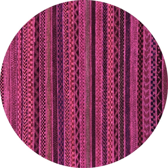Ahgly Company Indoor Round Oriental Pink Modern Area Rugs, 4' Round