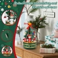 Welltop Wooden Rotating Christmas Tree Music Box, DIY Xmas Music Case