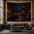 thumbnail image 6 of Vintage Bookshelves Richly with Ornate Interior Grand Circular, Spooky Gothic for Gothic Decor Fans, Dark Art Decor, Halloween Gift, Tapestry Wall Hanging for Bedroom and Dorm, 6 of 7