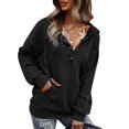 thumbnail image 2 of Vedolay Womens Zipper Hoodie Coat Fashion Loose Soft Long Sleeve Women's Pullover Tops Shirts Clothes for Women Black,S, 2 of 5