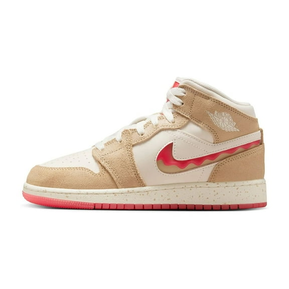 Big Kid's Jordan 1 Mid SE Desert/Fusion Red-Pale Ivory (HJ5958 206) - 6