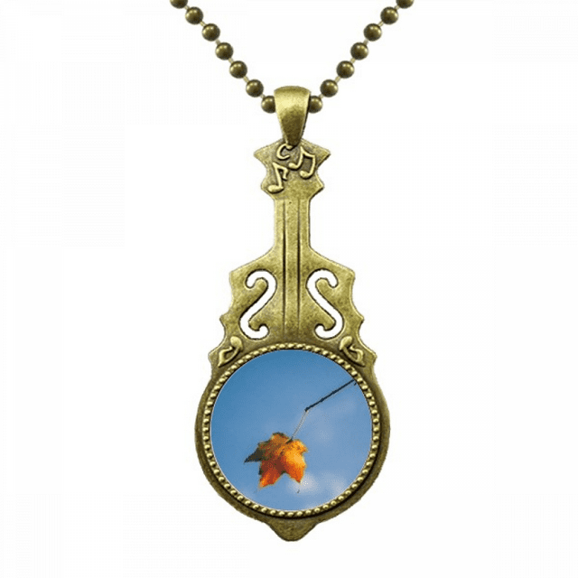 Sky Maple Science Nature Scenery Necklace Antique Guitar Jewelry Music Pendant
