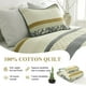 thumbnail image 5 of DDUOXIN Edredón King Size a Rayas - Edredón King Reversible Suave 100% algodón con 2 Fundas de Almohada Colcha con Estampado Floral Juego de Cama de edredón liviano Dorado/Gris/Beige, 5 of 5