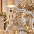 thumbnail image 2 of Rhinestone Pearl Christmas Ball Ornament Style C 3.15 in Hanging Xmas Tree Decor, 2 of 8