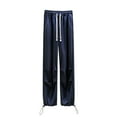 thumbnail image 2 of ctdiral Women's Stretch Sweatpants Fall Cotton Thin Long Pants with Pockets Solid Color Drawstring Wide Leg Pants High Waisted Lightweight Lounge Pants Dark Blue S, 2 of 4