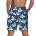 thumbnail image 4 of Haiem Snow Penguin Mens Swim Trunks with Compression Liner 2 in 1 Swimming Shorts Stretch Swimwear Quick Dry,Board Shorts-Medium, 4 of 9