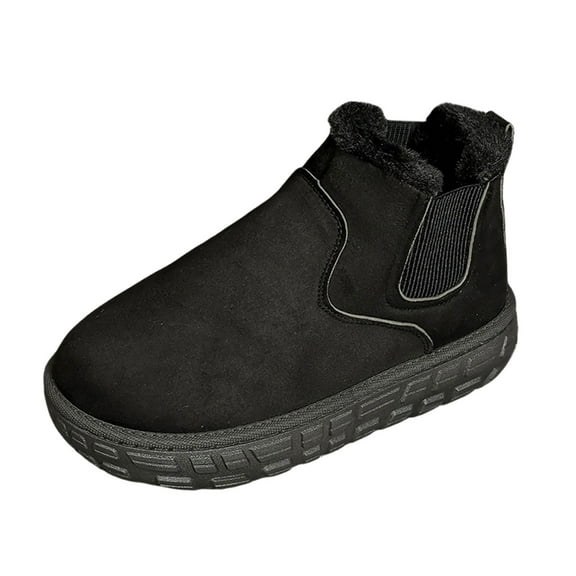 Gyexs Women's Snow Boots Size 7.5, Winter Shoes Women Work, Arch Support, Zip, Riding, Wingtip Toe, Outerwear, Black, Size 6