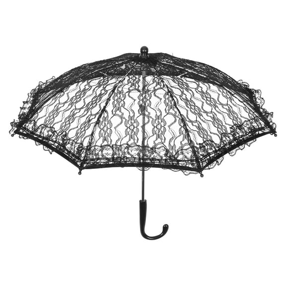 OUNONA  Lace Parasol Umbrella Bridal Shower Decorations Kids Parasols Miss Black