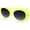 Yellow, variant on Girls Kid Size Polka Dot Bow Thick Plastic Oval Sunglasses Yellow