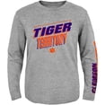 thumbnail image 2 of Youth Heather Gray Clemson Tigers 2-Hit For My Team Long Sleeve T-Shirt, 2 of 3