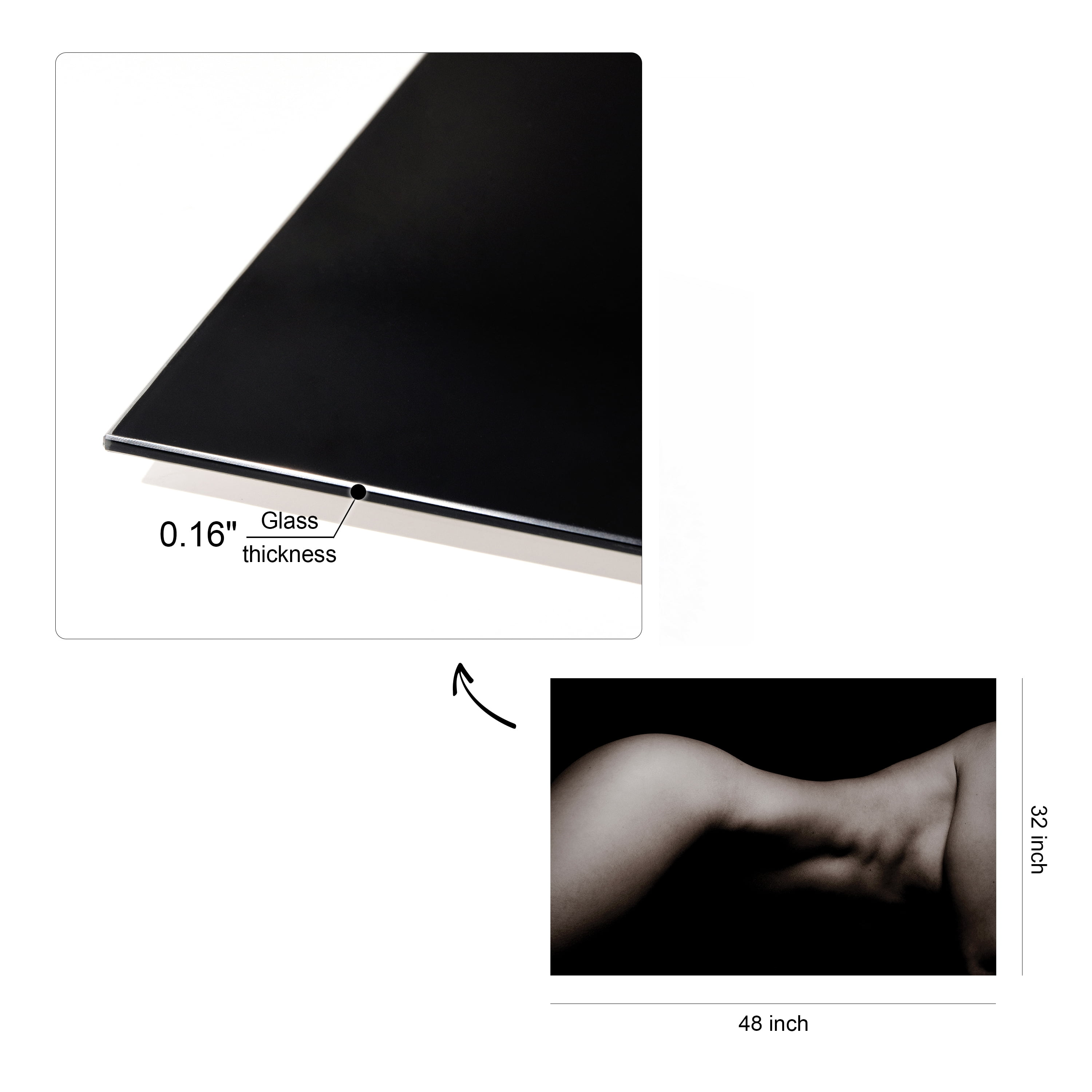 Empire Art Direct Queen Frameless Free Floating Tempered Glass Panel Graphic Wall Art, 32" x 48" x 0.2", Ready to Hang