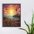 thumbnail image 1 of 5D bricolaje taladro redondo completo diamante pintura colinas lagos mares Kit decoración del hogar FLhrweasw Nuevo, 1 of 9