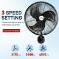 thumbnail image 3 of Ktaxon 18inch High Velocity Wall Mount Fan Oscillating,Industrial Fan with 3 Speed Ventilation,4592CFM Indoor Wall Fan, 3 of 11