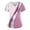 Purple Pink, variant on Women's Short Sleeve V-Neck T-Shirt, Abstract Pink Wave Print, Lightweight Casual Summer Top, Soft Breathable Fabric