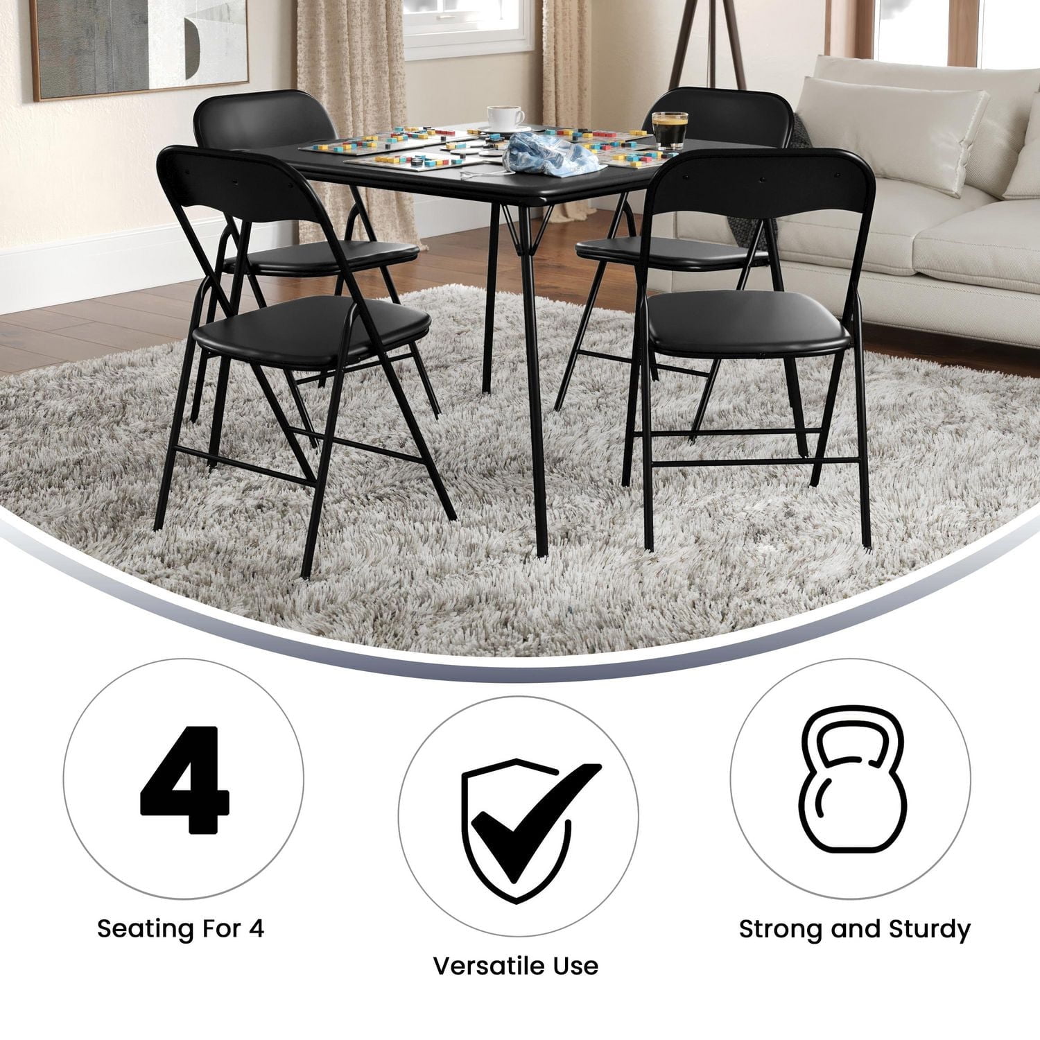 Flash Furniture Black Folding Card Table and Chair Set - Walmart.ca