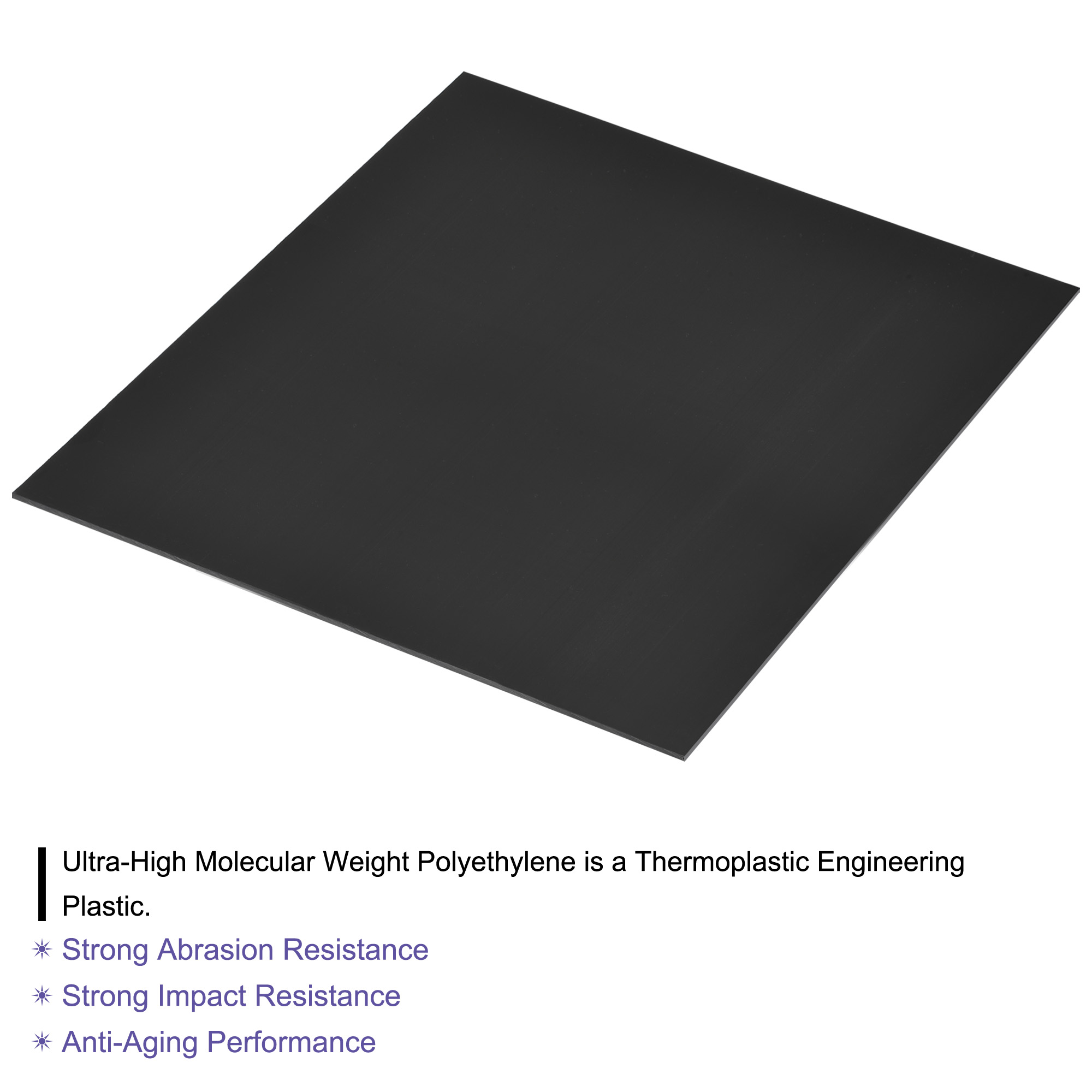 Unique Bargains Ultra High Molecular Weight Polyethylene Sheet Hard Plastic Sheet Board 12" x 12" x 0.08"