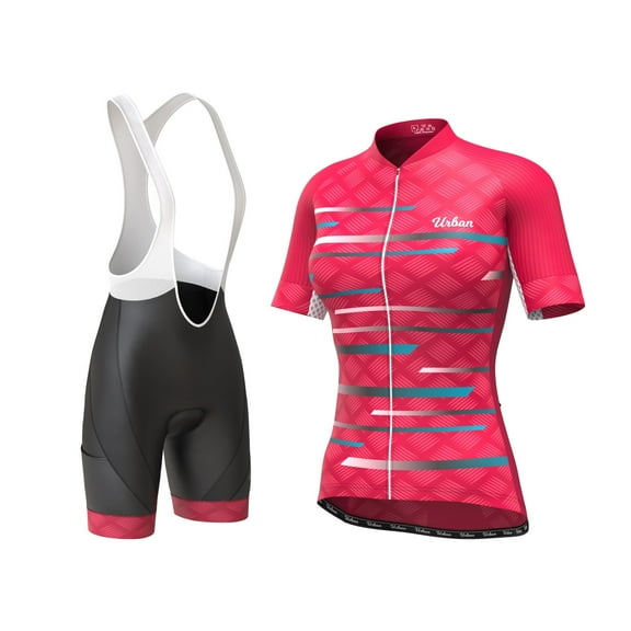 Women's Pro Series Red Cycling Short Sleeve Jersey, Bib Shorts, or Kit Bundle